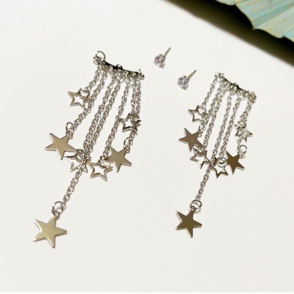 Multi star dangle drop earrings #175 - Picture 3 of 7